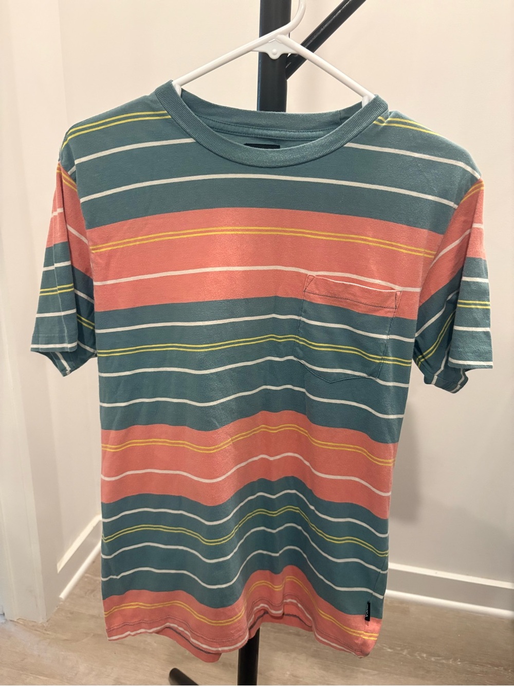 RVCA Men's Striped Short Sleeve Polo With 1 Chest Pocket Sz S